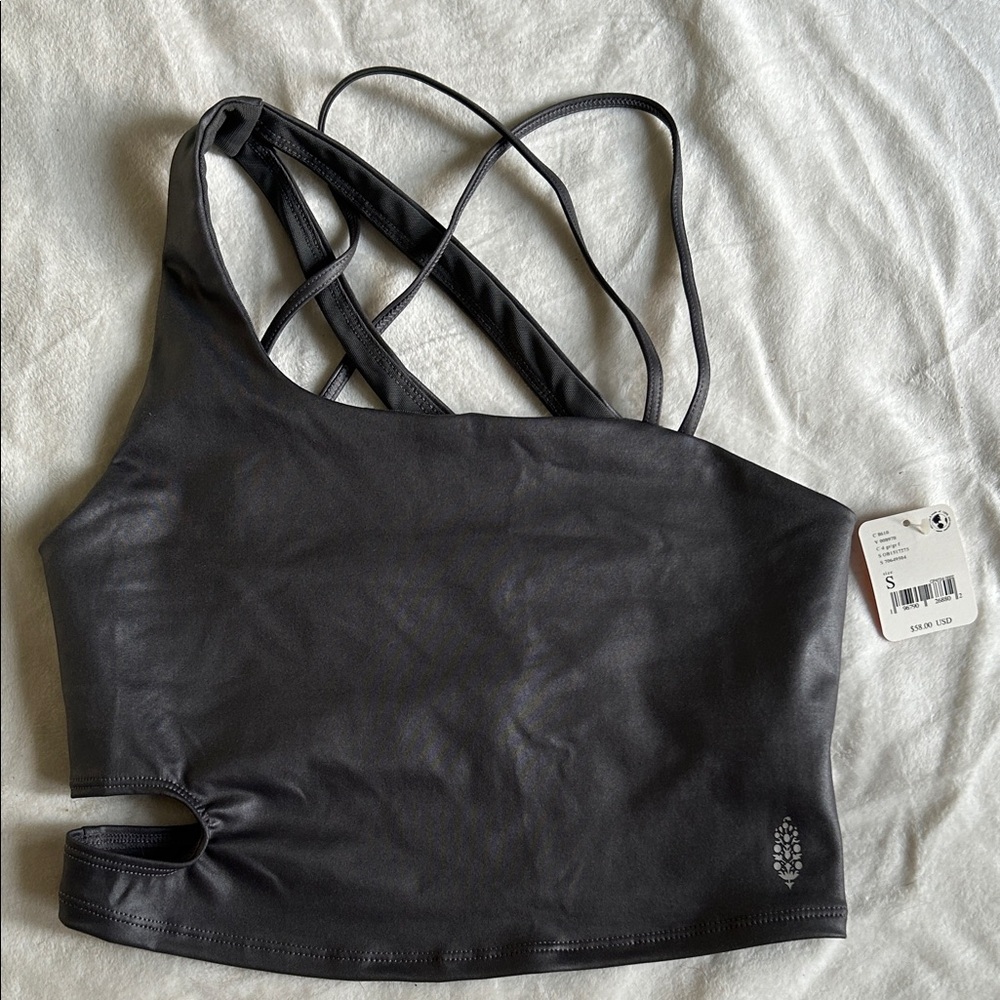 Free People Metallic Strappy Sports Bra